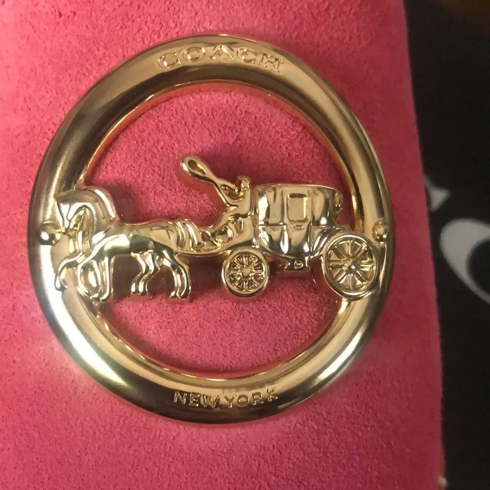 🔥NWT COACH Suede ESPAD. Size 5 Confetti Pink Slip onSignature Horse & carriage